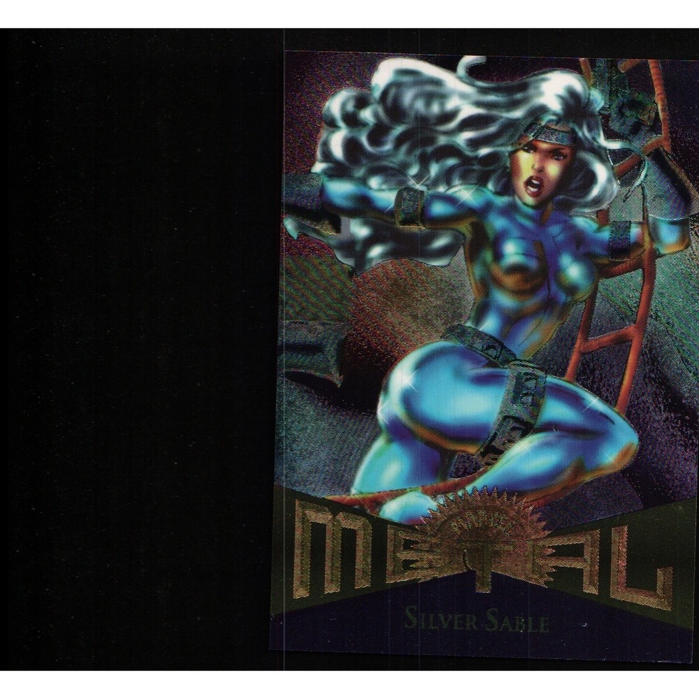 Fleer 1995 Marvel Metal Silver Sable Trading Card # 40